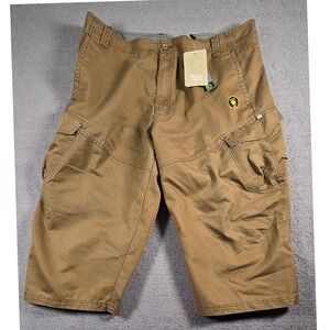 NWT REI Mens Capri Shorts Khaki Outdoor Adventure Utility Pockets Size 34